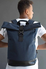 Синий рюкзак ролл-топ с карманом для ноутбука SGEMPIRE 8015617 фото №2