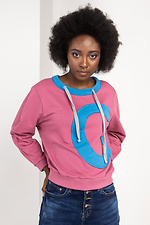 Розовый трикотажный свитер EDZHE в спортивном стиле со шнурками Garne 3035618 фото №1