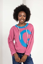 Розовый трикотажный свитер EDZHE в спортивном стиле со шнурками Garne 3035618 фото №3