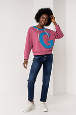 Трикотажний светр EDZHE в спортивному стилі рожевого кольору Garne 3035618 фото №9