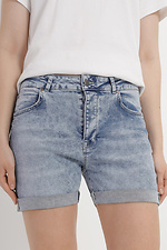 Blue high top women's shorts with cuffs  4014618 photo №1