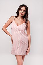 Short nightgown combination for summer with white polka dots on pink L'amore 4026618 photo №1