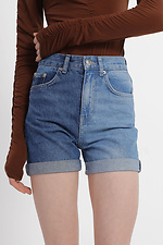 Women's two-tone high-rise shorts with cuffs  4014619 photo №1