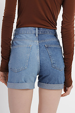 Women's two-tone high-rise shorts with cuffs  4014619 photo №3