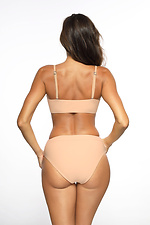Beige one-piece swimsuit in sports style with high bottoms Marko 4024619 photo №3