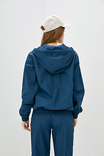 Sports bomber jacket made of blue raincoat fabric with a hood Garne 3039620 photo №3