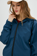 Sports bomber jacket made of blue raincoat fabric with a hood Garne 3039620 photo №4