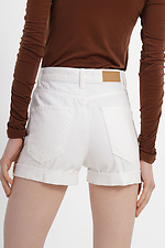 Бежевые женские короткие шорты из качественного коттона  4014620 фото №3