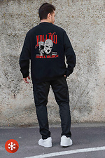 Isoliertes Herren-Sweatshirt aus Fleece in Übergröße mit Aufdruck Hollow Schwarz Without 8055620 Foto №2