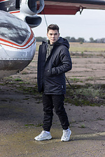 Black autumn parka with a hood Custom Wear 8025621 photo №1