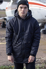 Black autumn parka with a hood Custom Wear 8025621 photo №2