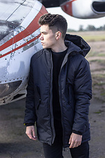 Black autumn parka with a hood Custom Wear 8025621 photo №5