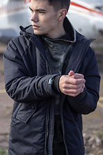 Black autumn parka with a hood Custom Wear 8025621 photo №6