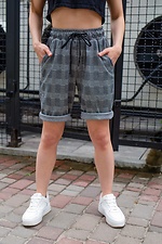 Summer plaid cotton shorts with drawstring Without 8048621 photo №2