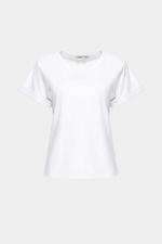Базова бавовняна футболка JULIANNA2 білого кольору з круглою горловиною Garne 3040622 фото №5