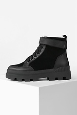 Black leather platform high boots  4205622 photo №2