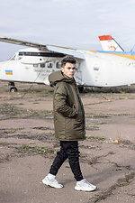 Осенняя парка защитного цвета с капюшоном Custom Wear 8025622 фото №2