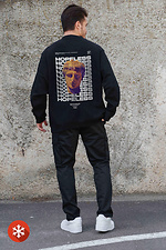 Isoliertes Herren-Sweatshirt aus Fleece in Übergröße mit Hopeless-Aufdruck Schwarz Without 8055622 Foto №2