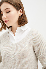 Beige knitted wool blend jumper  4037623 photo №4