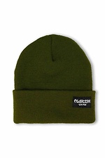 Warm knitted hat with green patch Custom Wear 8025623 photo №3