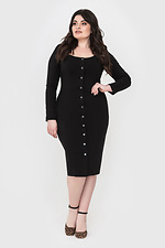 Черное облегающее платье REMA с длинными рукавами и широким декольте Garne 3040624 фото №1