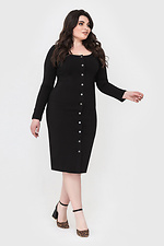 Черное облегающее платье REMA с длинными рукавами и широким декольте Garne 3040624 фото №2