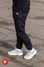 Теплые спортивные штаны джоггеры на флисе Custom Wear 8025624 фото №2