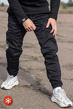 Теплые спортивные штаны джоггеры на флисе Custom Wear 8025624 фото №4