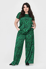 Літній брючний костюм IZI із принтованого софту: блуза з коротким рукавом та брюки палаццо Garne 3040627 фото №1