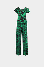 Летний брючный костюм IZI из принтованого софта: блуза с коротким рукавом и брюки палаццо Garne 3040627 фото №5