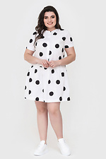 Бавовняна літня сукня MADDIE білого кольору в чорний горох Garne 3040629 фото №1
