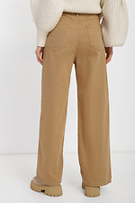 High rise cotton wide leg jeans in sand color  4014629 photo №3