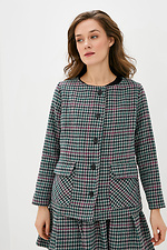 Half-woolen two-piece suit: button-down jacket, wide skirt with pleated yoke Garne 3033630 photo №2