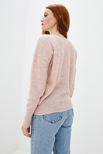 Różowy sweter z dzianiny z domieszką wełny ze wzorem warkocza  4037631 zdjęcie №3
