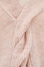 Розовая вязаная кофта полушерстяная с узором косы  4037631 фото №4