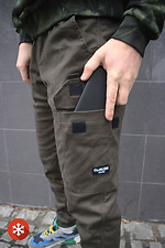 Зимние коттоновые штаны карго на флисе Custom Wear 8025632 фото №2