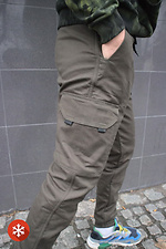 Зимние коттоновые штаны карго на флисе Custom Wear 8025632 фото №5