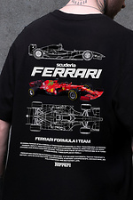 Men's Oversized Ferrari Black Print T-Shirt Without 8049632 photo №2