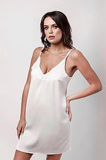 Satin nightgown combination short with milky lace L'amore 4026633 photo №1