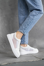 White leather mesh sneakers  8018633 photo №8