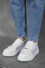 White leather mesh sneakers  8018633 photo №9