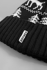 Полушерстяная зимняя шапка с помпоном и оленями Custom Wear 8025634 фото №2