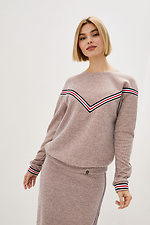 Knitted suit deuce: jumper with stripes, pencil skirt Garne 3033635 photo №2