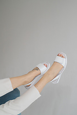 White leather open sandals with heel strap  8018635 photo №3