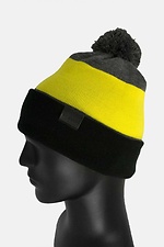 Полушерстяная зимняя шапка с помпоном и отворотом Custom Wear 8025636 фото №3