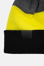 Полушерстяная зимняя шапка с помпоном и отворотом Custom Wear 8025636 фото №4