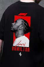 Men's Oversized Hamilton Black Print T-Shirt Without 8049636 photo №2