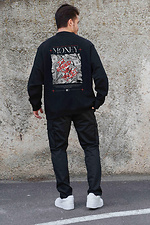 Мужской Утепленный Оверсайз Свитшот На Флисе С Принтом Money Grafity Black Without 8055636 фото №2