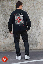 Isoliertes Fleece-Sweatshirt in Übergröße für Herren mit Money Grafity Aufdruck Schwarz Without 8055636 Foto №2
