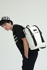 Белый городской рюкзак с пряжками из экокожи SGEMPIRE 8015638 фото №2